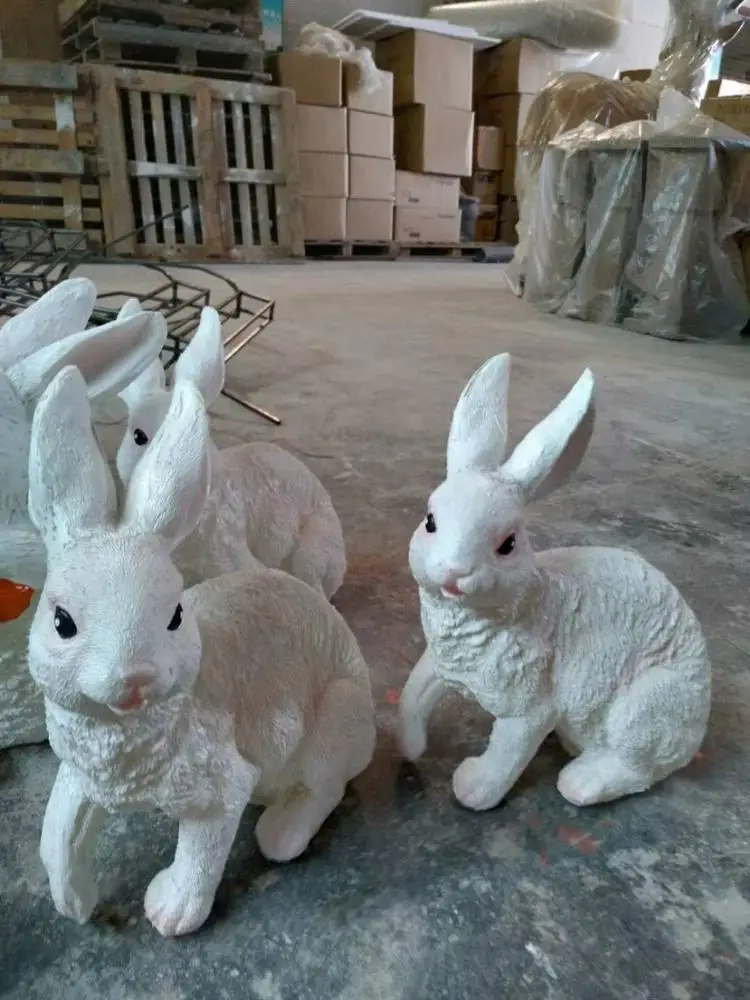 Garden Fiberglass Rabbit Sculpture