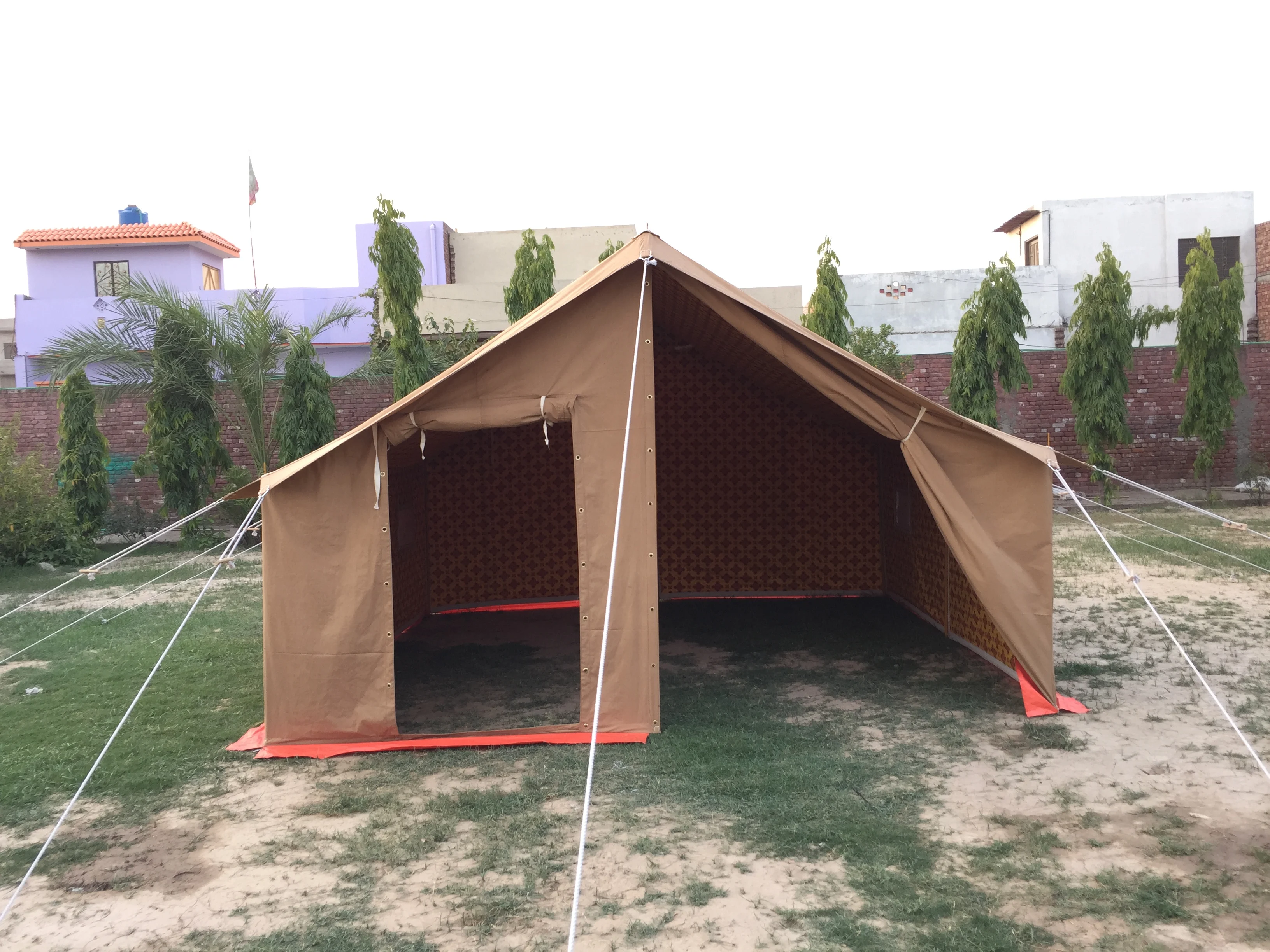 Canvas Camping Tent Customize Size and Colour Khaki Olive Green White Black Beige Outdoor Waterproof Canvas Camping Tent