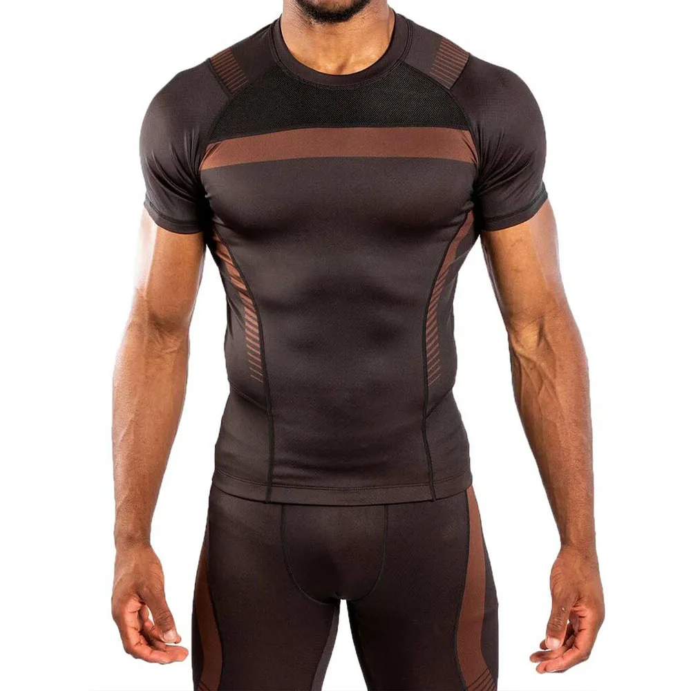 
Sublimation Mens short Sleeve Skinny Sport UV Protection Compression Shirts BJJ Rash Guard Custom MMA Rash Guard Men 