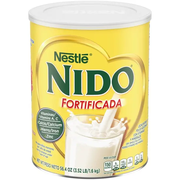 NIDO Fortificada Powdered Drink Mix - Dry Whole Milk Powder with Vitamins and Minerals - 56.4 Oz (3.52 LB) Canister 3.52 lb.