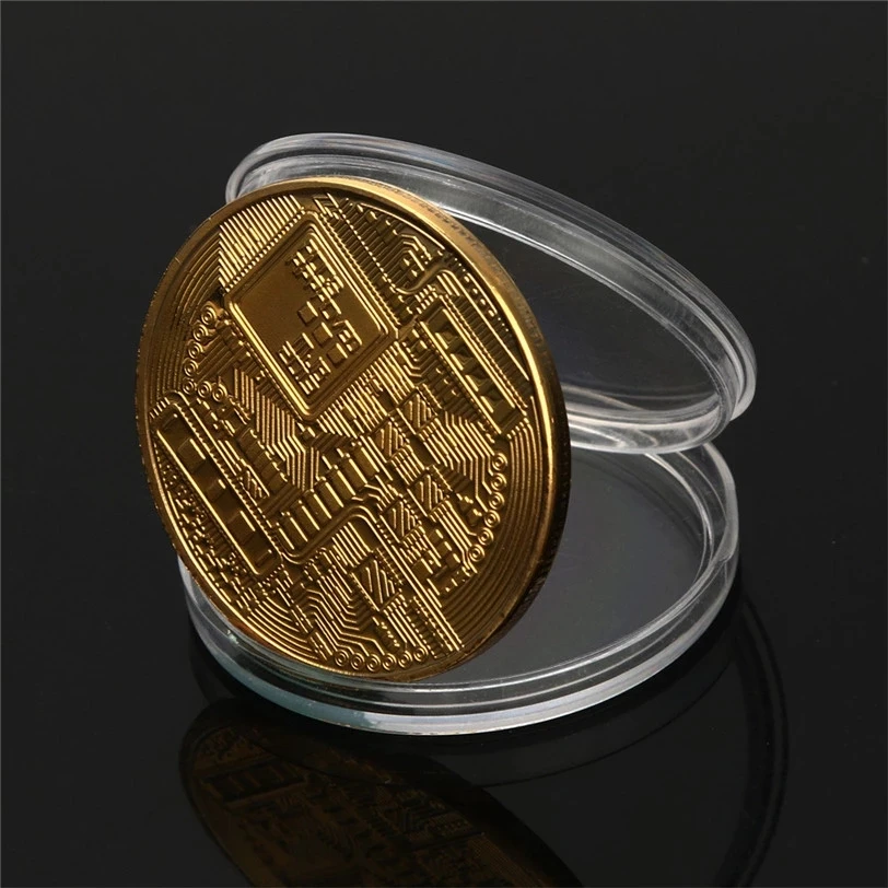 Bitcoin Coin Gold Plated Collectible Art Collection Gift Physical Commemorative Metal Antique