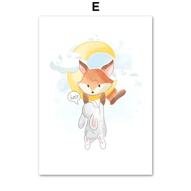 Картина на стену с мультяшными животными 5D «сделай сам» алмазная живопись плакаты и принты настенные картины для декора детской комнаты