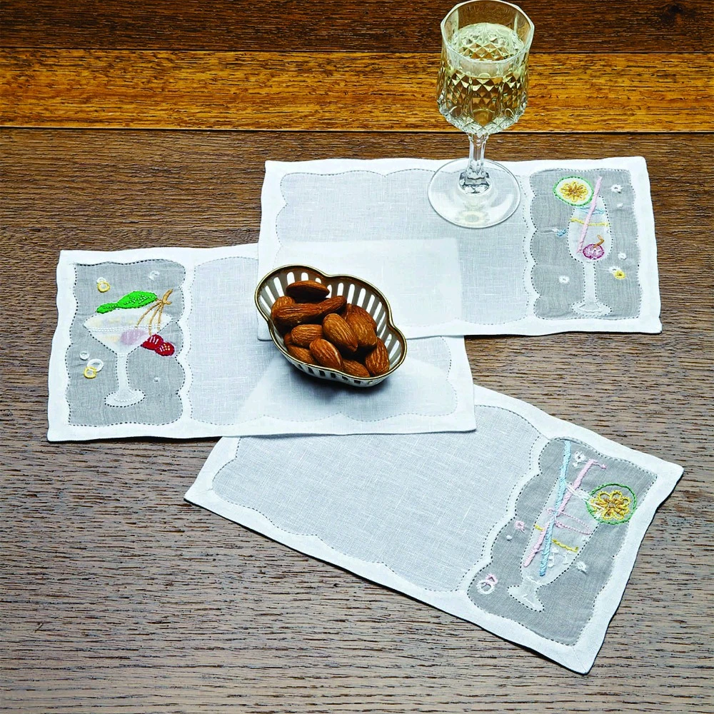 Vietnam Luxury Embroidered Napkins Cotton Fabric for Restaurant Use
