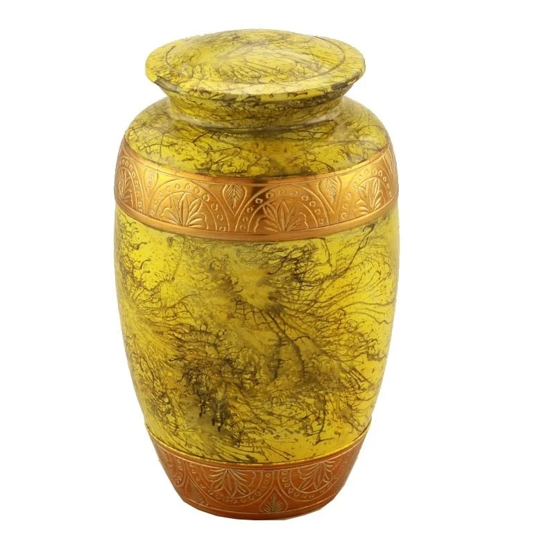 Granite Grey Metal Urn for Ashes, Adult Cremation Urn American/European Style