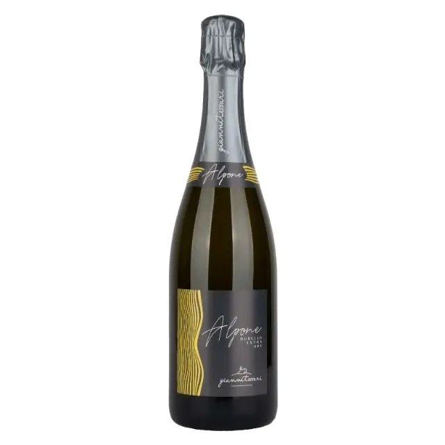 
Italian high quality sparkling EXTRA-DRY wine indigenous wine durella grape Veneto vulcanic charmat 0,75lt bottle ALPONE GIALLO 