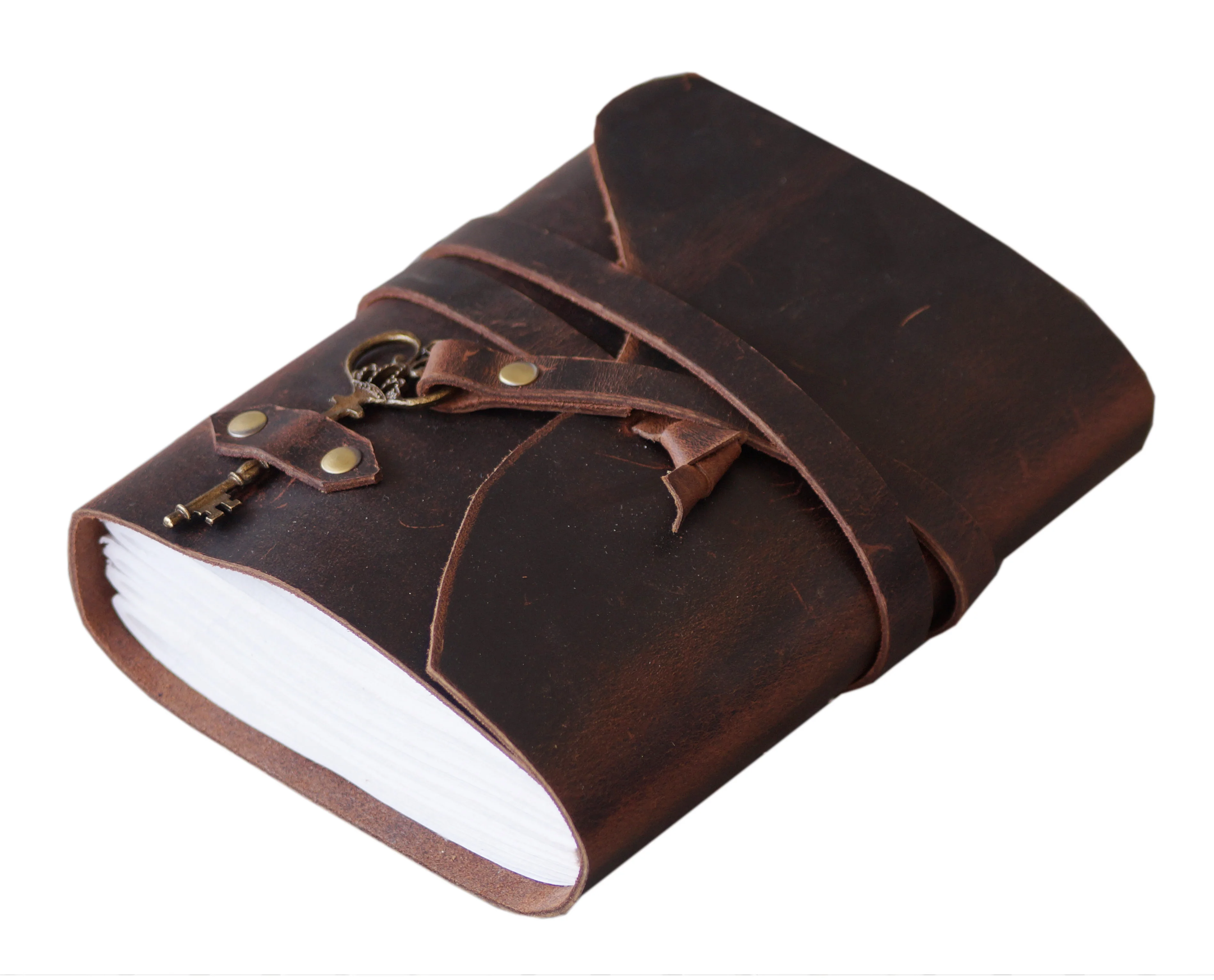 Soft Leather Journal Handmade With Antique Key Lock Design Notebook & Sketchbook Journals Diary