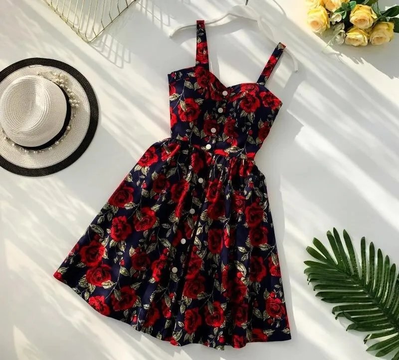 Boho 2019 цветочный принт летнее женское Короткое платье; Спагетти на бретелях с v-образным вырезом Ретро пляжные шорты мужские модные вечерние короткие платья