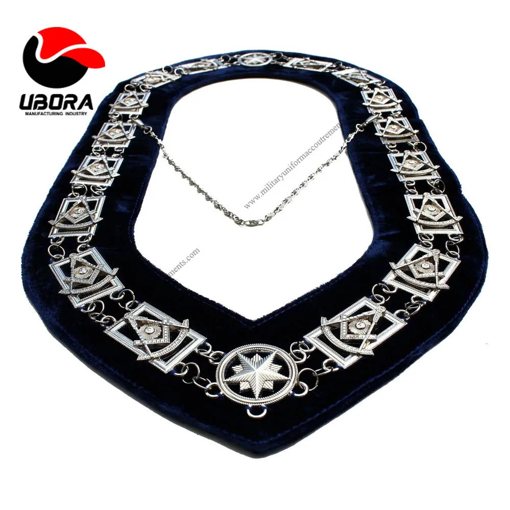 Воротник с металлической цепочкой Masonic Regalia Knight Templar золотистый на черном