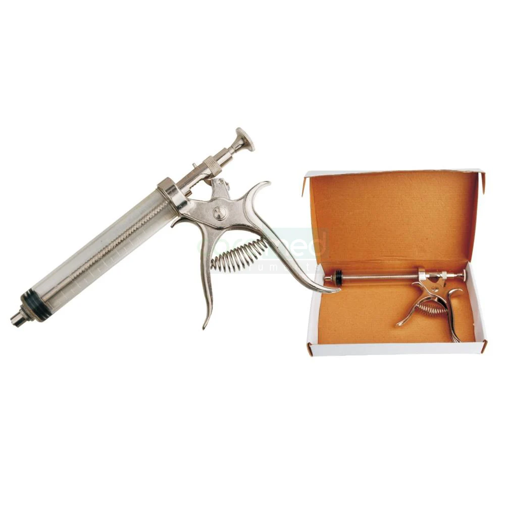Stainless Steel Custom Size Injection Syringe Veterinary Care Large Animals Vaccine Injector Gun | Caremed Instruments