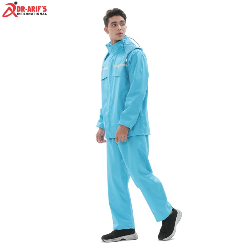 New Raincoat Rain Clothes covers Impermeable Rainwear Waterproof Hooded Rain Coat With Rain Pant Set