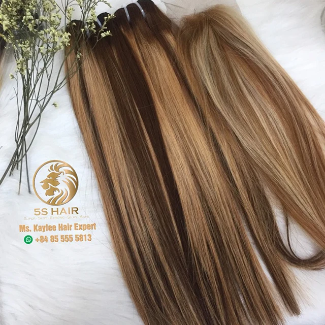 (5S Hair Factory) Cheap and High Quality Virgin Human Hair Piano Bone Straight Hair Extension, Raw Virgin Hair, Hair Bundles