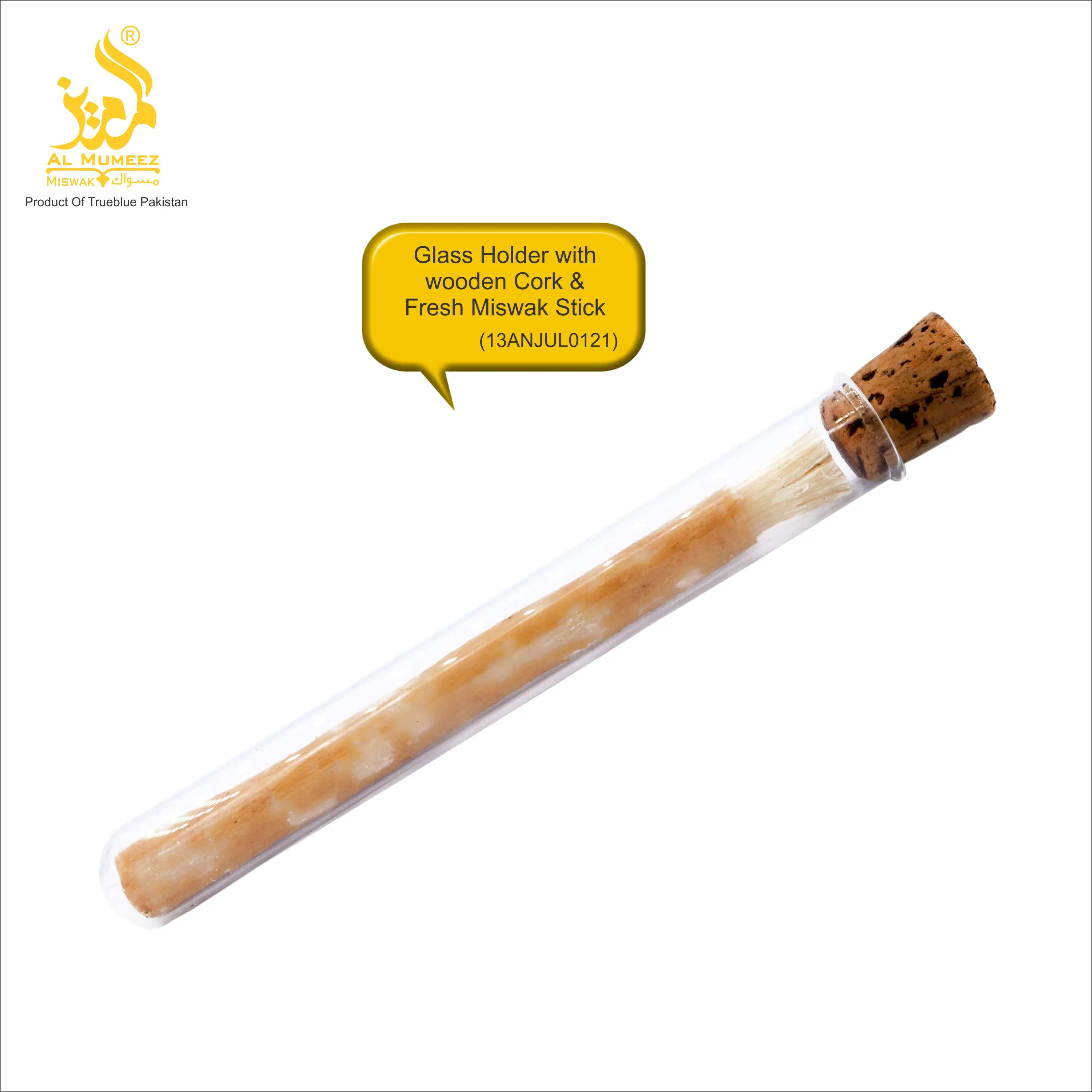 GERM/BACTERIA FREE GLASS HOLDER FOR MISWAK STICK/GLASS HOLDER WITH NATURAL CORK DENTAL CALCULUS REMOVER TOOTH BRUSH WOODEN GLASS