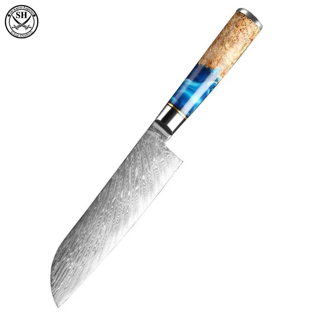 7 pcs Set Damascus Japanese Knives Kitchen Set 67 Layers Damascus Steel Chef Knife Set