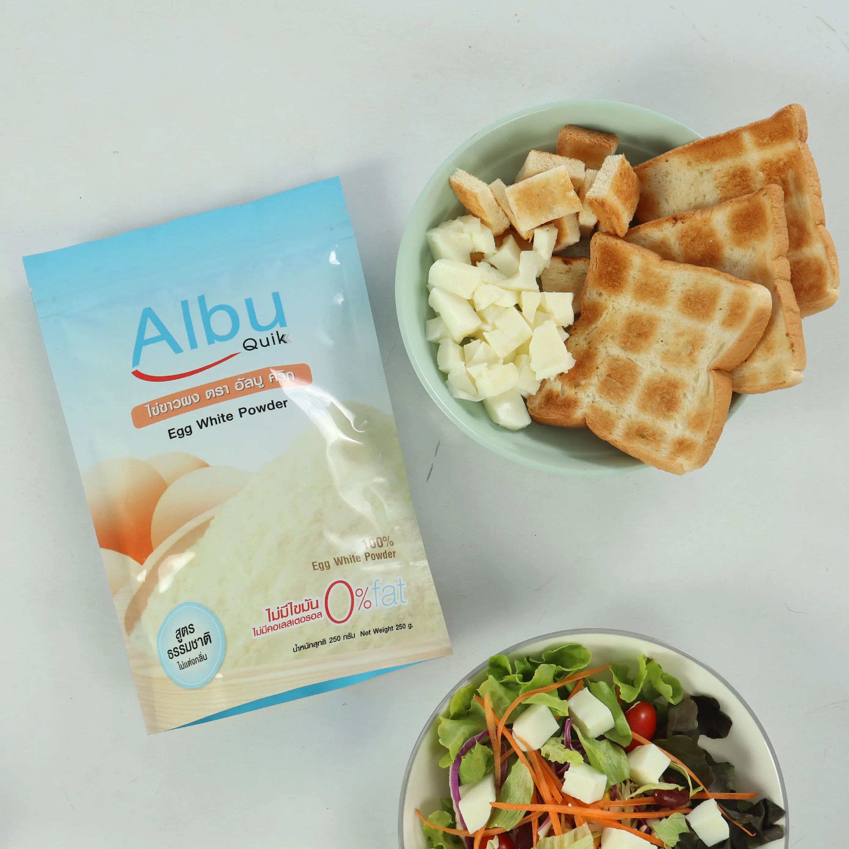 Top Quality Natural Flavor No Fat Chicken Egg White Powder in Ziplock Pouch Packing