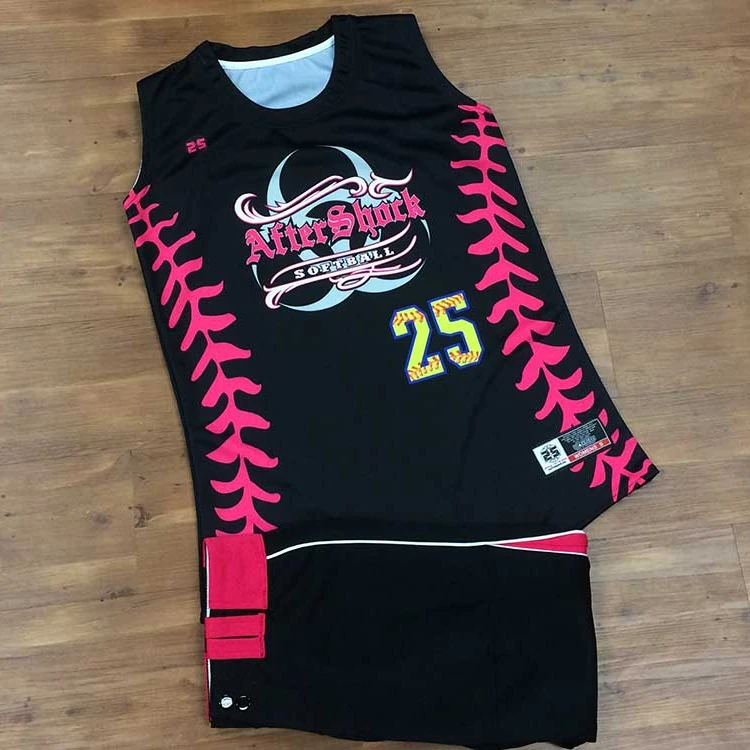 
classic sports style street wear softball girls uniform 