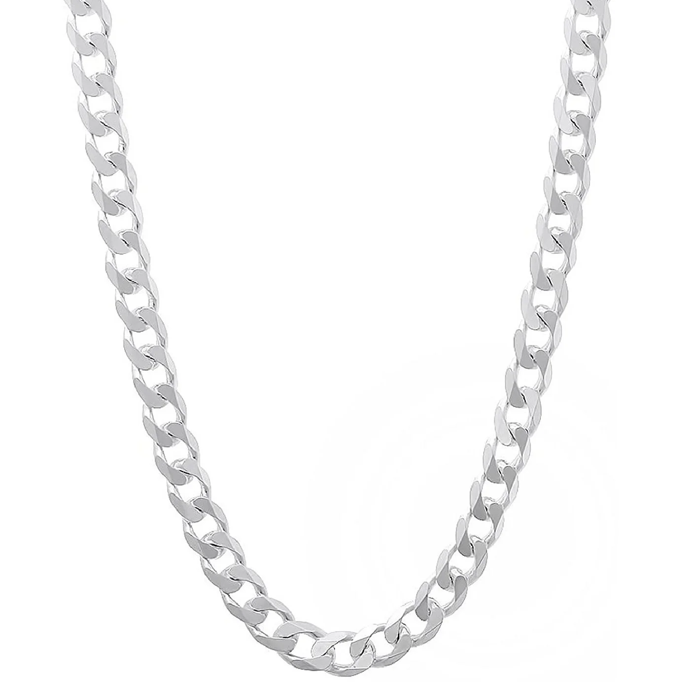 
new design Curb.925 5MM Sterling Silver Flat Chain Necklace 18inches 