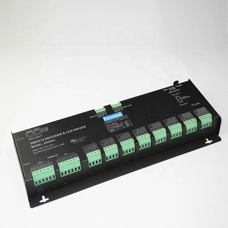 Hot Selling Addressable 5ax24ch Max 120a Dmx To Spi Decoder