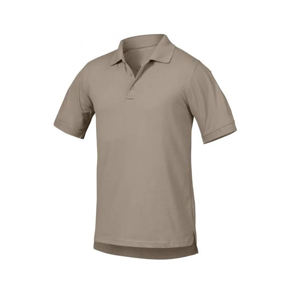Solid Black Men Pure Cotton Made Short Sleeves Comfortable Tactical Shirts