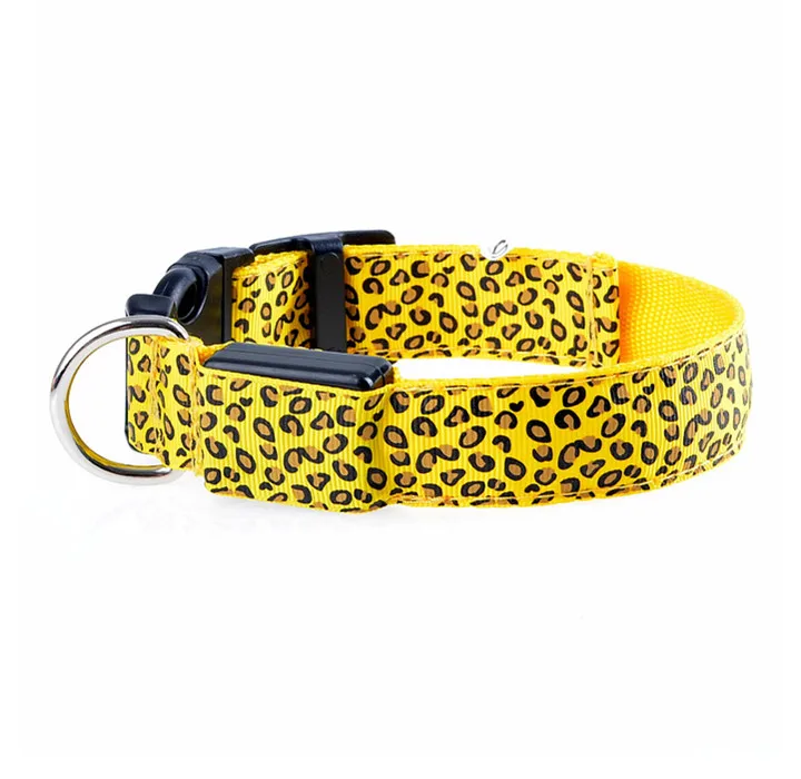 LED Dog Collar Pet Rechargeable Light USB Flashing Rechargeable Cat Collar Nylon Light Pet Collar