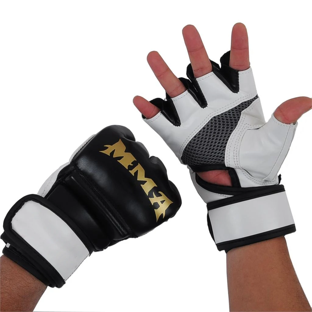 High Quality Custom Manufacturer Half Fingers Leather MMA Gloves for Training Custom Grappling Gloves