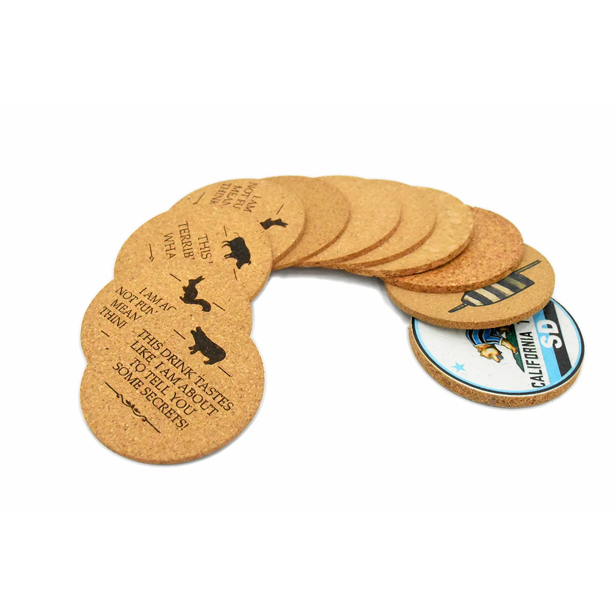 Wholesale Eco-friendly Custom Roller Coasters Wooden Placemats Coaster Cork Coaster for Drinks Posavaso Wood Resin Mats & Pads