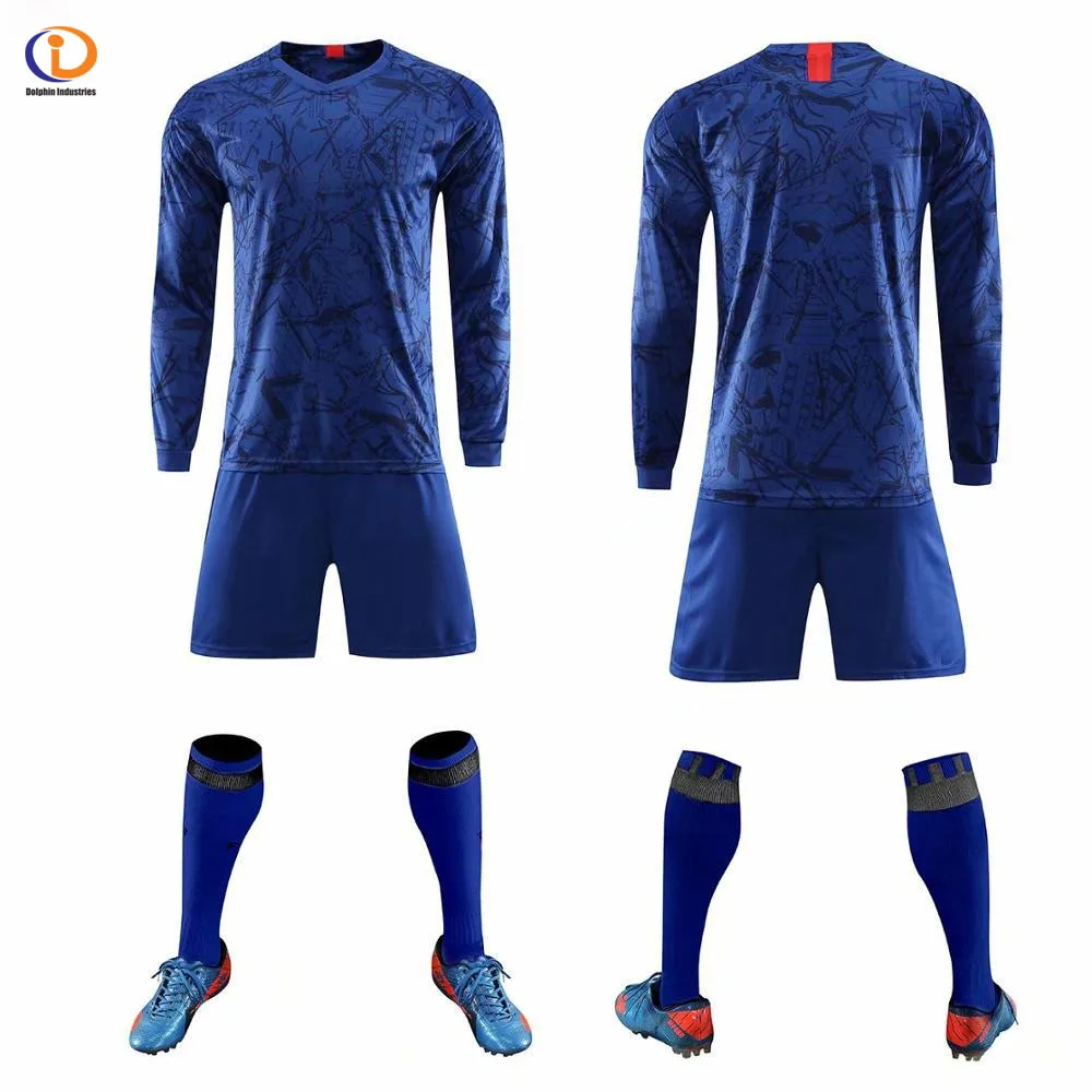 2022 Long sleeve Children Sets football uniforms boys and girls sports kids youth training suits blank custom game soccer set