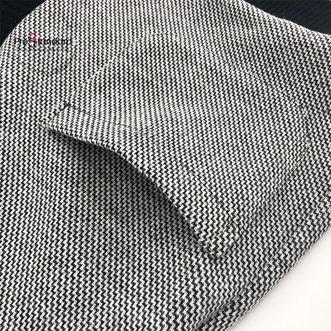 Women Elegant Ribbed Hem Gray Tweed Coat Ladies Vintage Button Placket Jagged Jacket Outerwear with Pocket