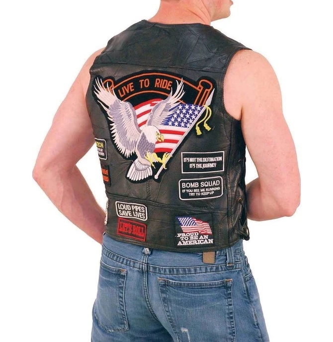 American Flag Vest Lightweight Premium Cow Leather Biker Vest Motorcycle Motor Bike Mens Wear biker vest