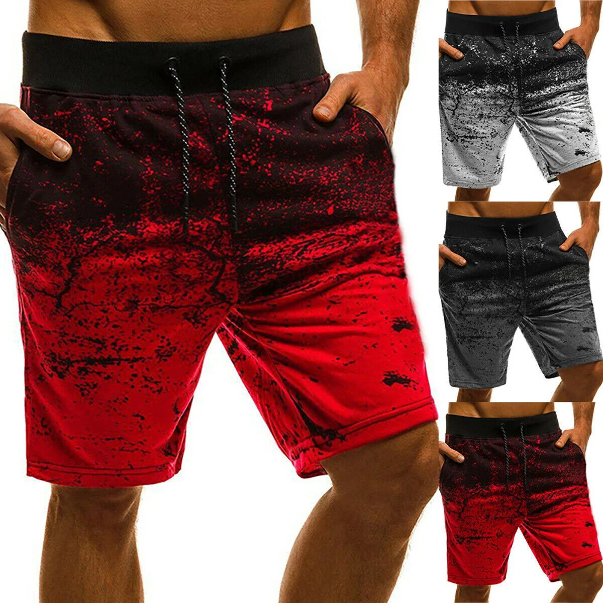 Custom Stone Washed Athletic Gym Shorts Hemp Raw Edge Rolling Up Terry Fleece Cotton Sweat Jogger Shorts for Men