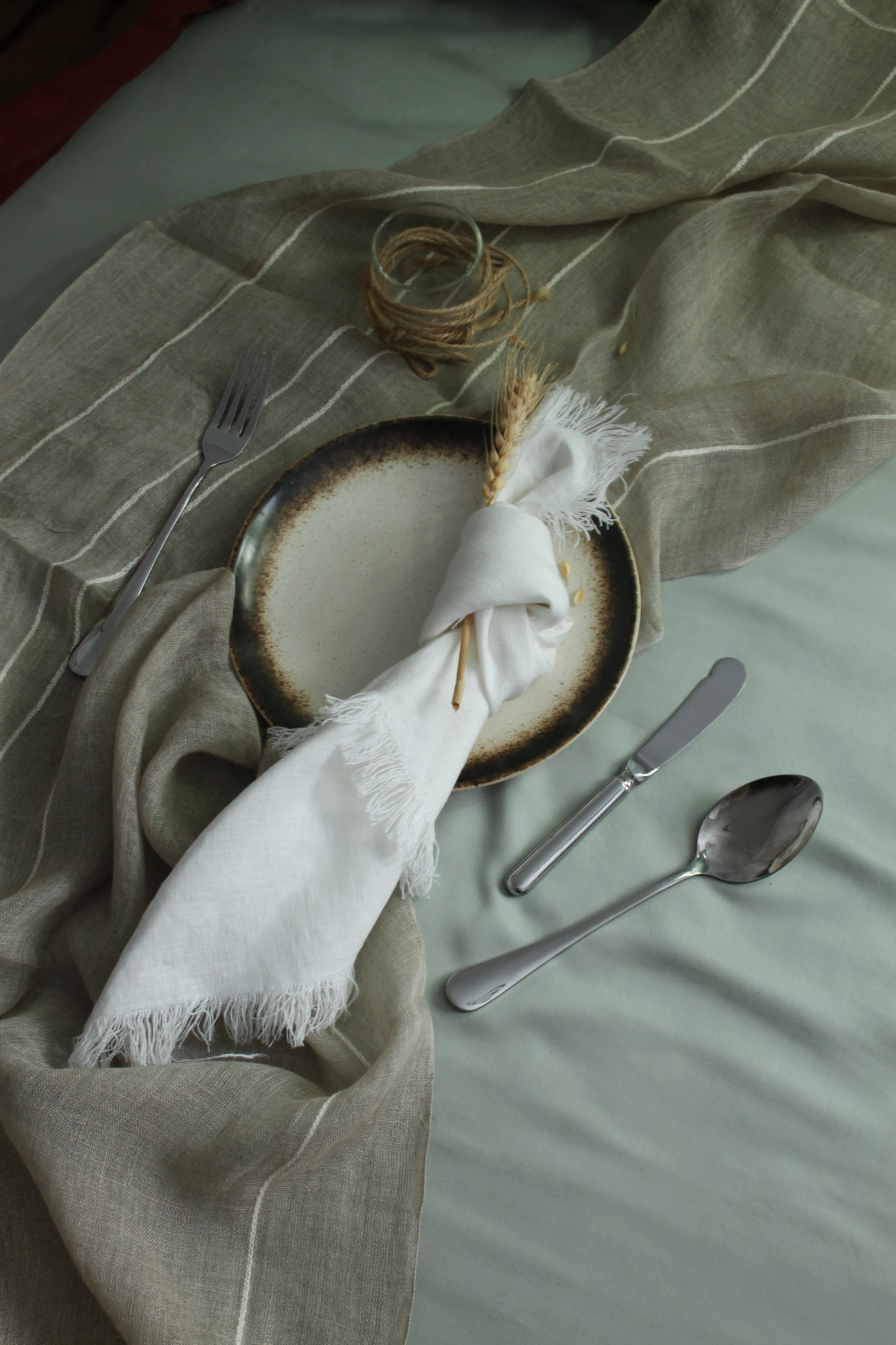 Frayed edge Linen Napkins Fringe Trim Natural Pure French washed linen Home Hotel Dining Accessories Kitchen&table collection