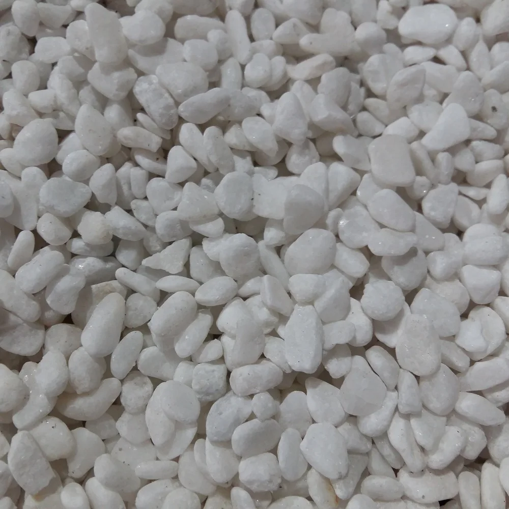 Pure white tumbled Snow white pebble stone small size