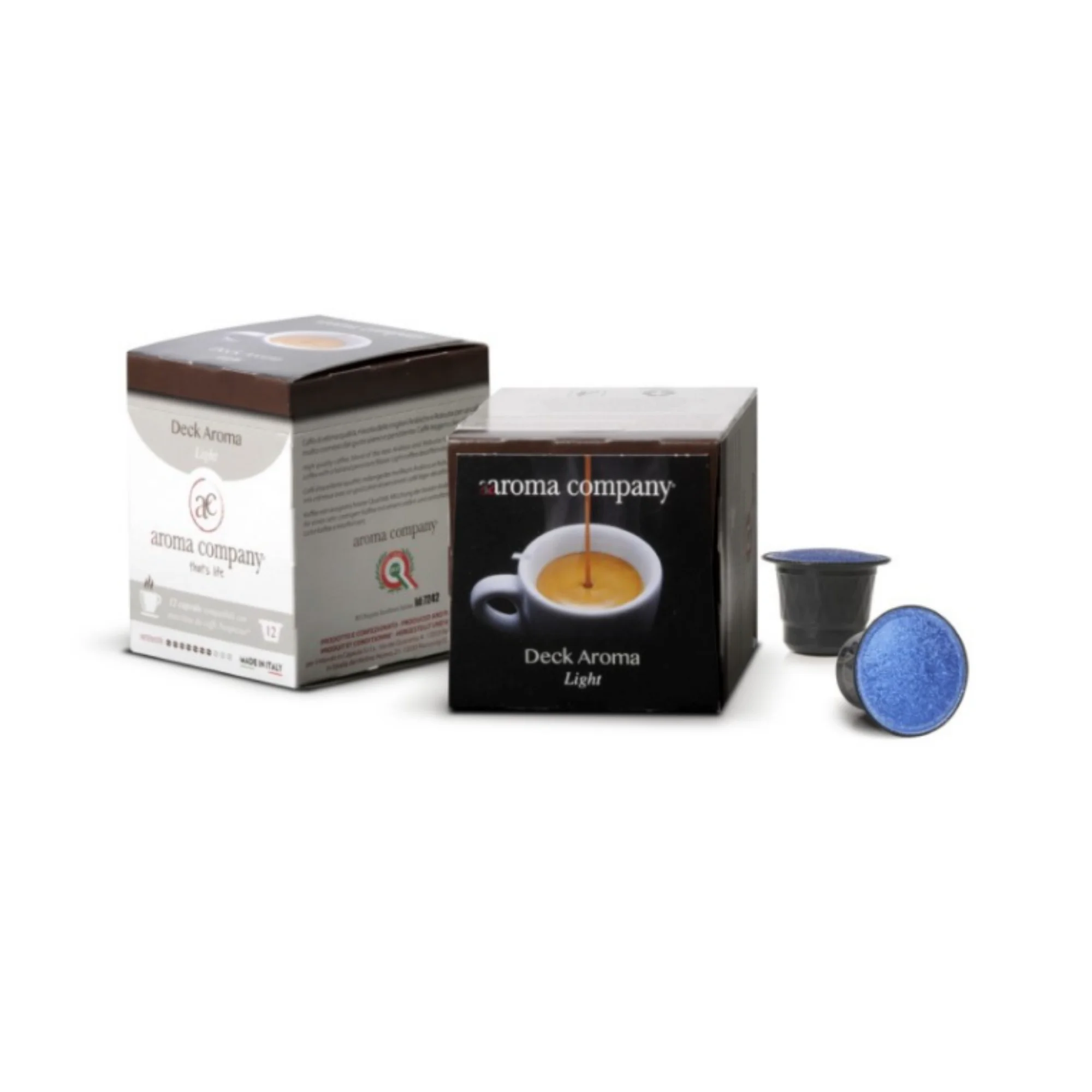 Deck Aroma light capsule italian coffee - compatible self-protecting capsules -  30% Arabica 70% Robusta  - 12 capsules box