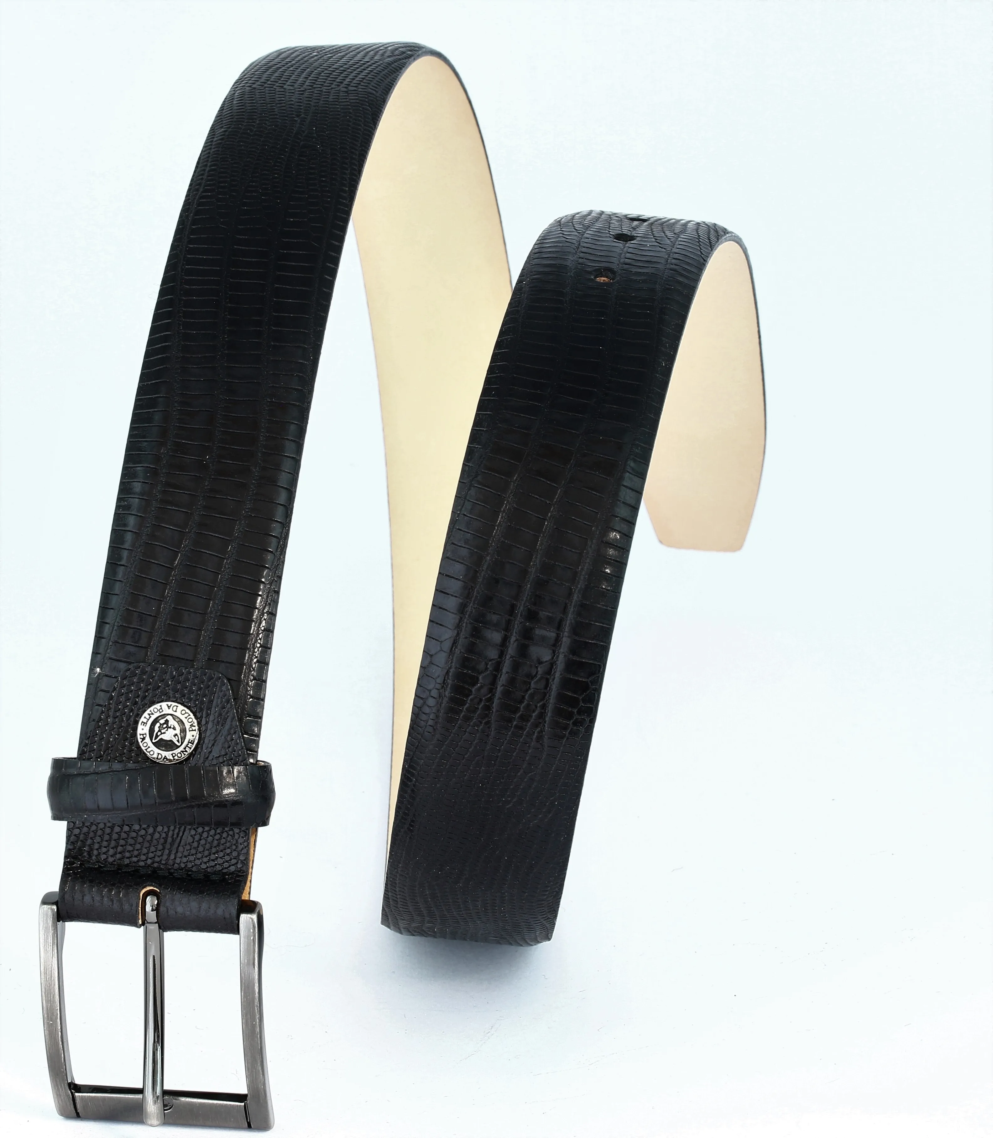 Сварной закругленный ремень из натуральной кожи с принтом