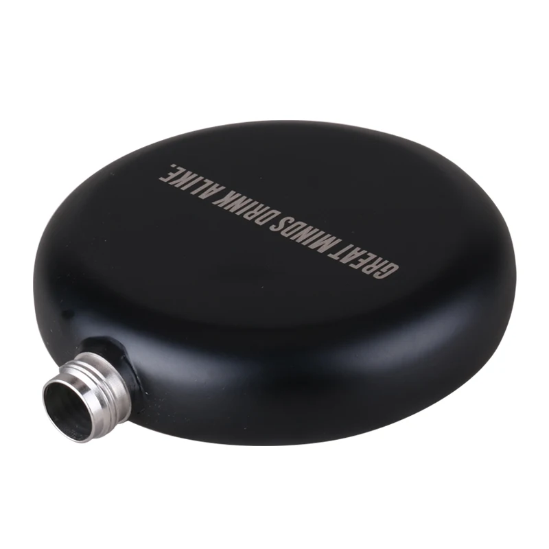 Mirror Polished Stainless Steel custom whisky hip flask round