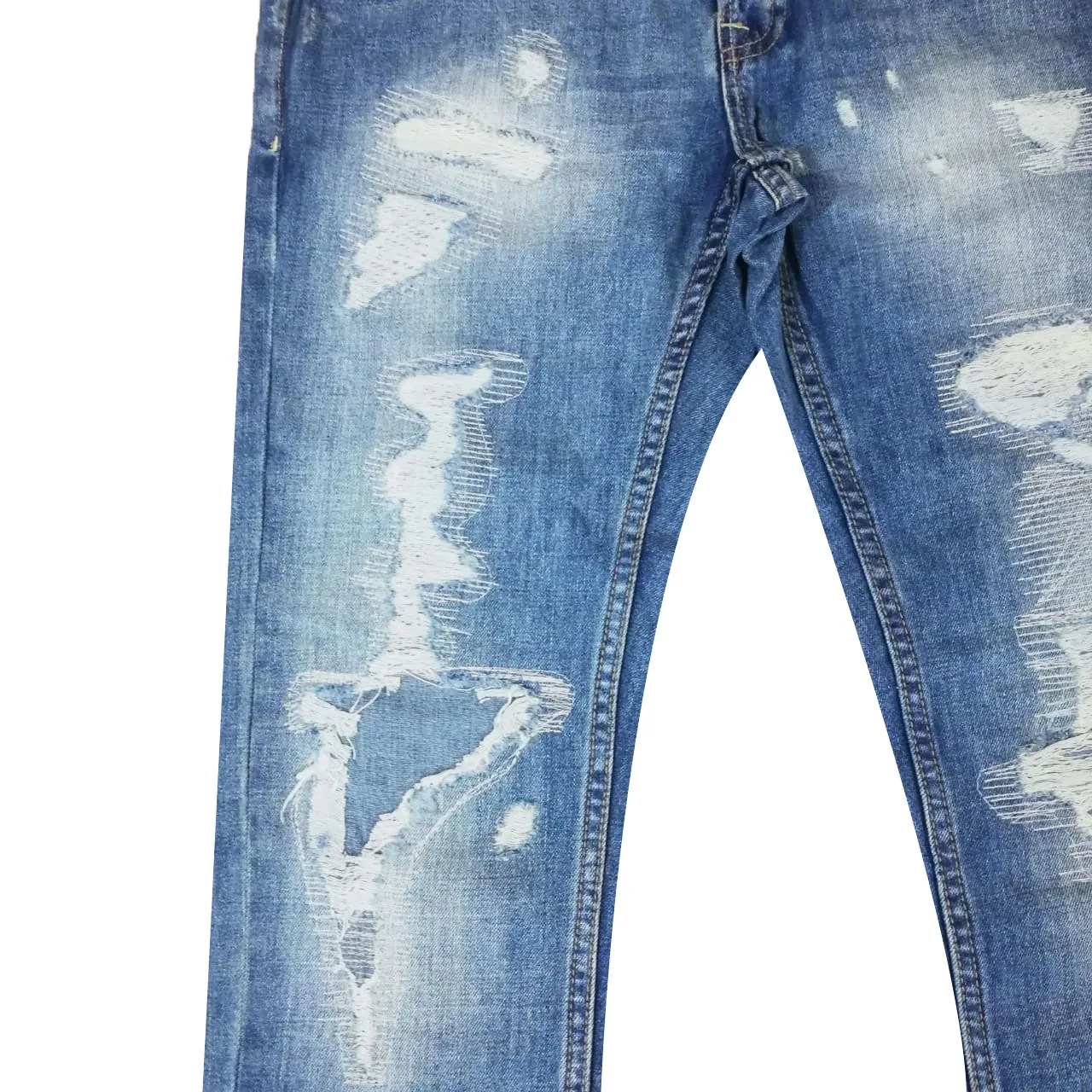 
High Quality Destroy Denim Jeans Fashionable Pant Branded Factory Surplus Stock From Bangladesh 