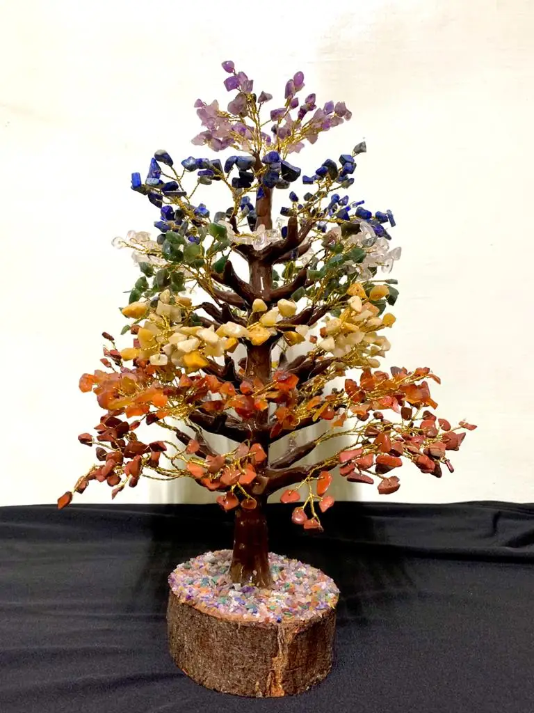  Высококачественное драгоценное дерево семь чакр/3000 бидовых или чипсов 7 чакр агат большое BANYAN TREE