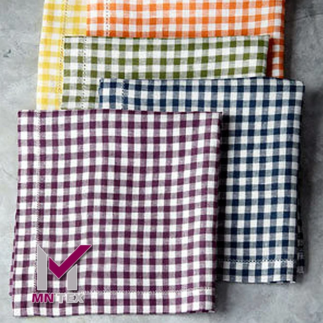 Dish Towel 100% Cotton Indian Towel Gingham Deign Indian Cotton Towel Cheap Cost Whole Sale Price Customized Designs Embroidered