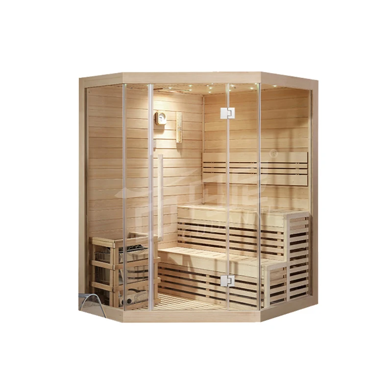 Diamond Hemlock Customized stone stove sauna room