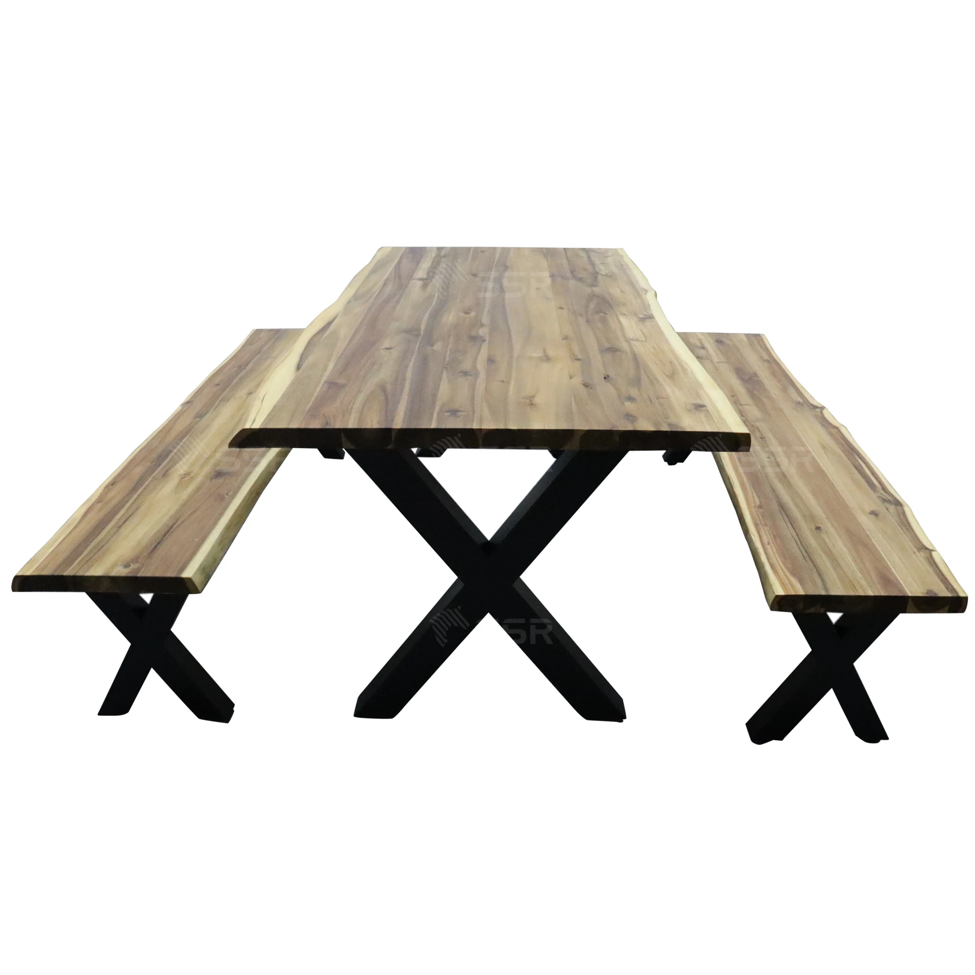 Made In Viet Nam Acacia Edge Glued With Live-edge Solid Wood Slab