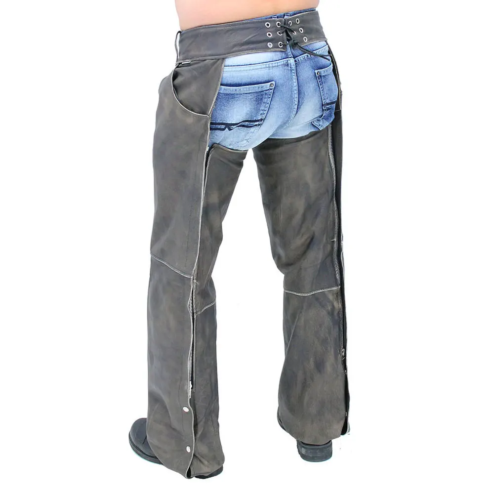 
HORSE RACING WESTERN MEN MOTOR BIKE LEATHER SPORTS FULL CHAPS 