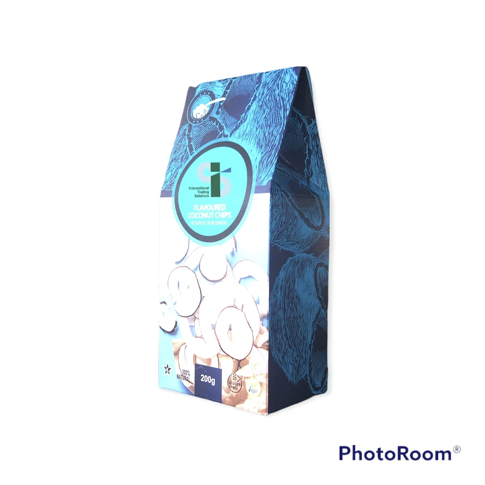 Hot Sale Premium Healthy Low Fat Wholesale Non Fried Organic Coconut Chips 200g Pouch  Salt Flavored Taste Origin From Sri Lanka