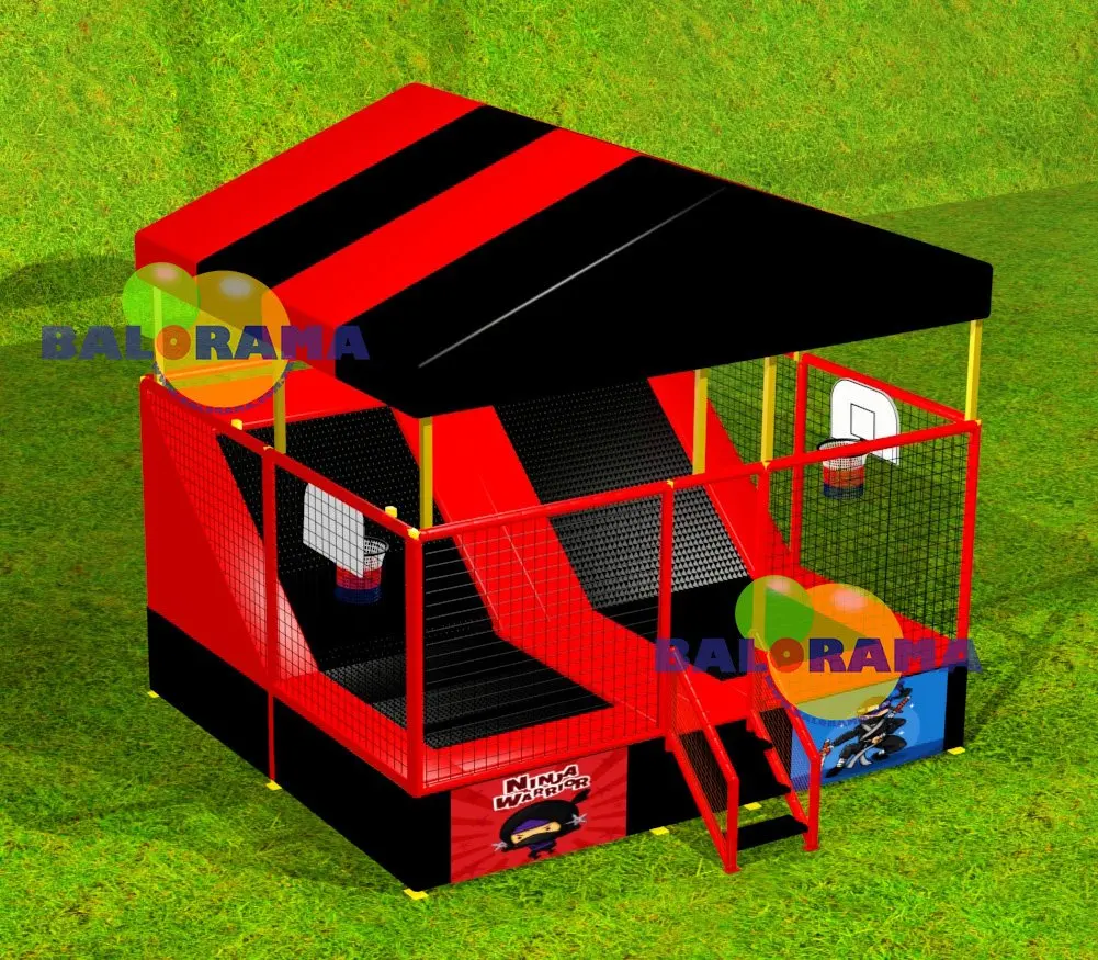 Trampoline Park With Roof, Used trampoline park outdoor commercial for sale size 5x4x5.5 meter, super trampoline