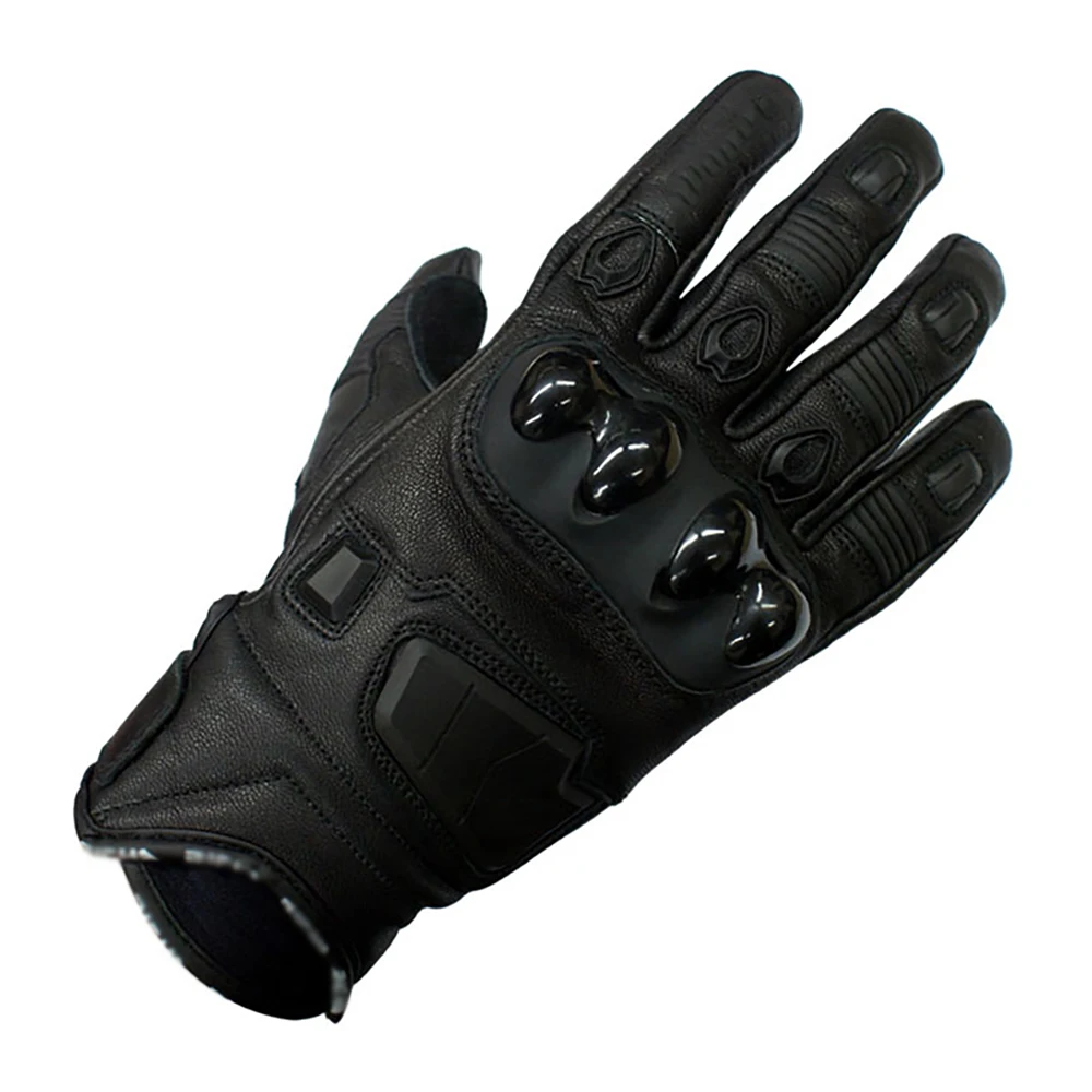 Professional Quality Motorbike Leather Gloves Short leather sports glove with PU knuckle protection.