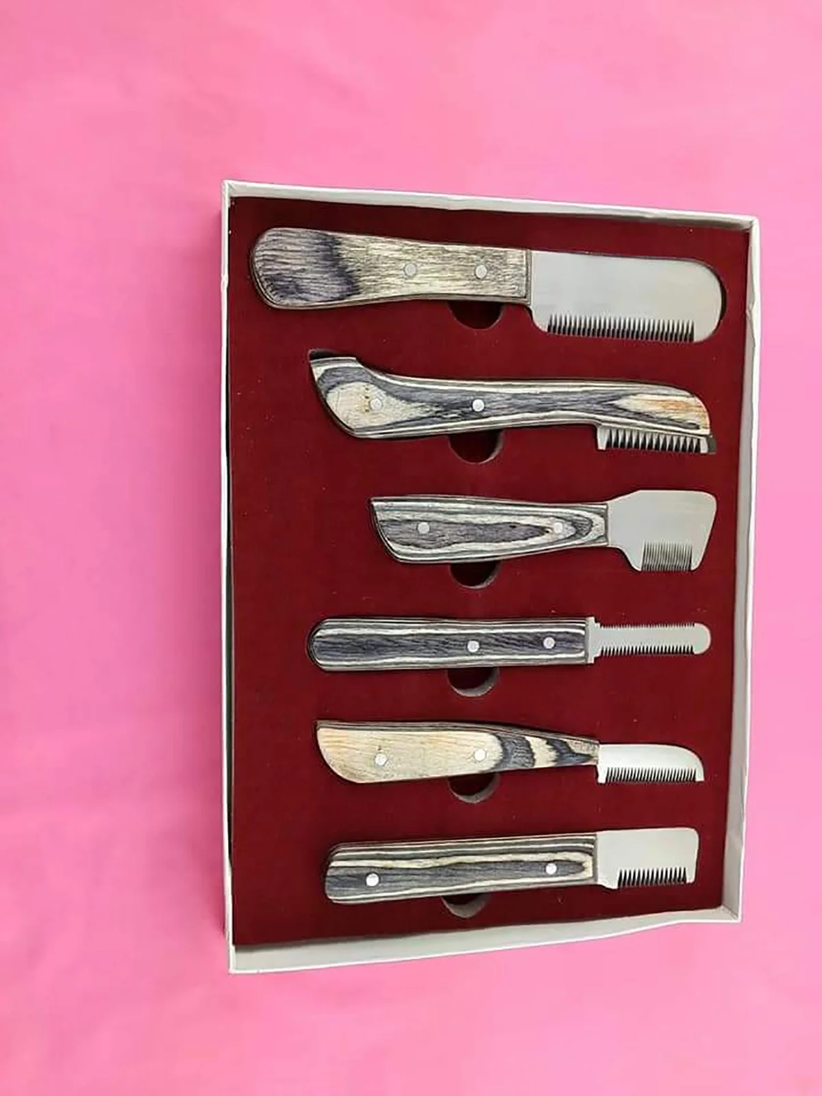 Good Quality Knife Pet Grooming | Pet Grooming Wooden Knife | Pets Grooming Tools Set Customized Packing Left Handed Right Hand