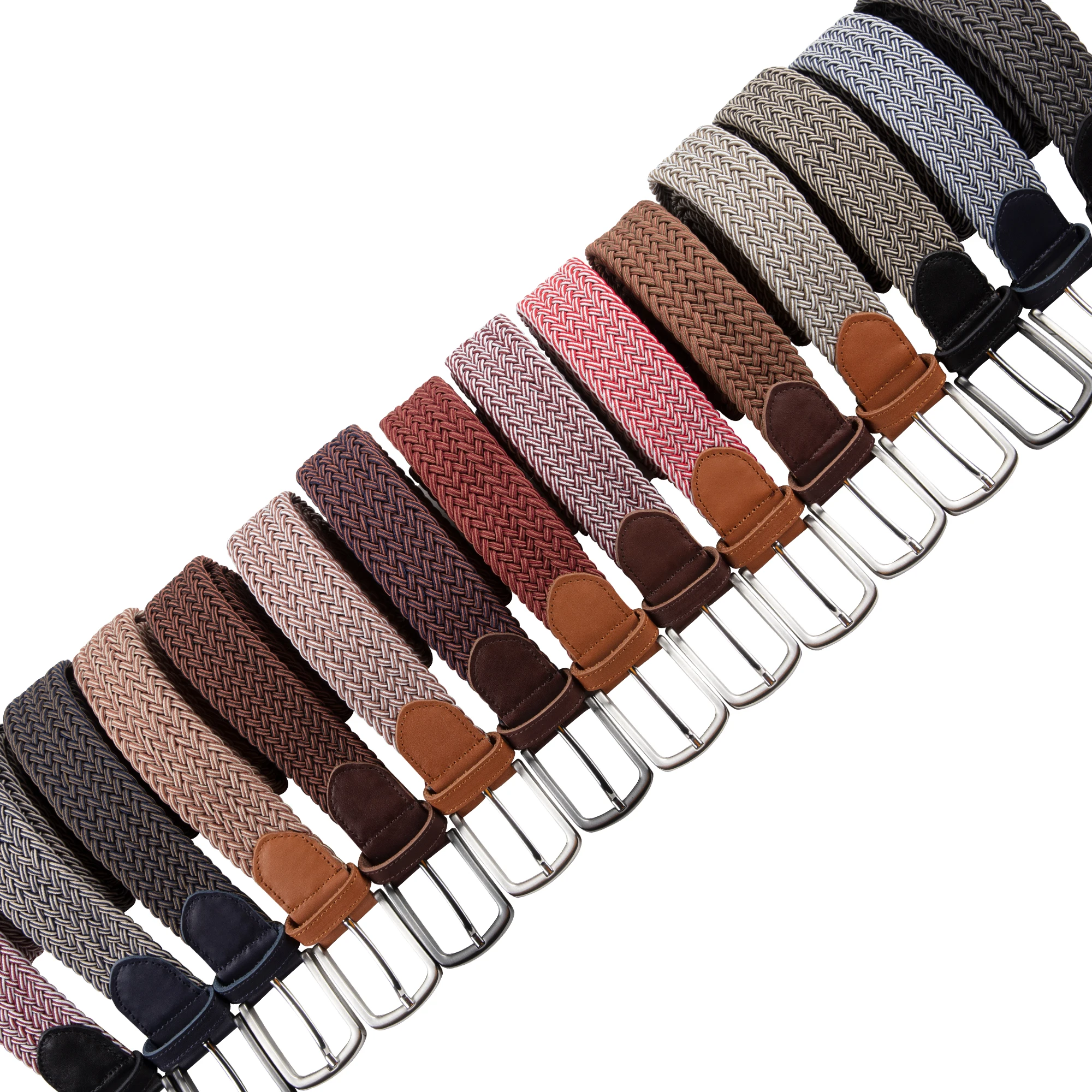 The Most Popular High Quality Custom Fabric Belt Casual Braided Elastic Mens Belts With Buckles Braided Belts