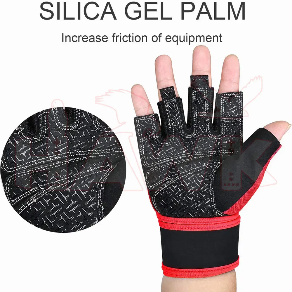 Перчатки с открытыми пальцами для тяжелой атлетики, занятий в спортзале, перчатки для тяжелой атлетики