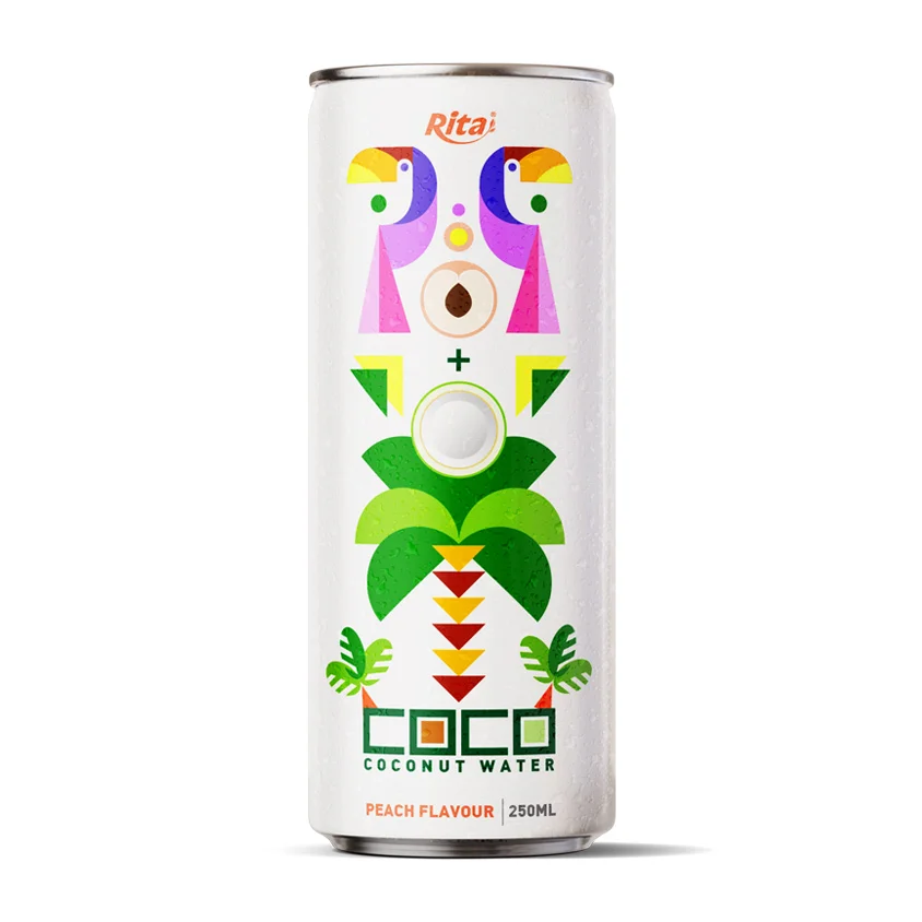 New Design 250ml Alu Can Natural Coconut Water with Passion Fruit Flavor Puree Made in Vietnam
