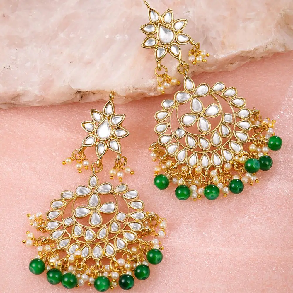 Wholesale Bollywood Indian Jewelry Gold Plated Fashion Dangle Earrings For Women