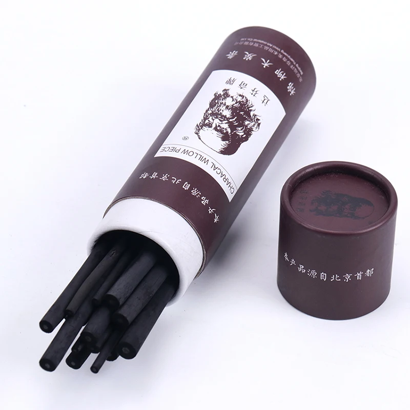 Custom Design Luxury Artist Drawing Charcoal Bar Packaging Round Boxes Craft Paper Tube Packaging
