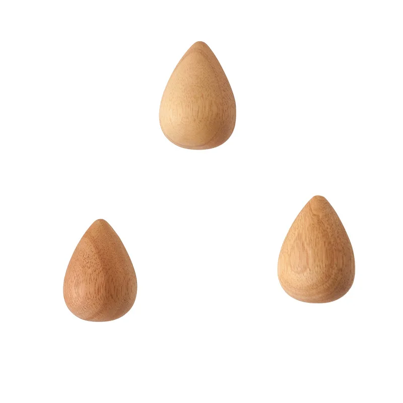 Sticky Water Shape Wood Hangers Wall Storage Coat Hooks
